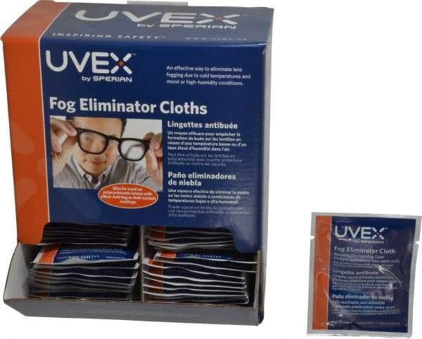 Uvex - 100 Nonalcohol Lens Cleaning Towelettes - Individually Wrapped, Nonsilicone Cleaner - USA Tool & Supply