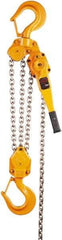 Harrington Hoist - 18,000 Lb Lifting Capacity, 20' Lift Height, Lever Hoist - Made from Chain, 78 Lb Avg Pull to Lift Rated Load, 3 Chains - USA Tool & Supply