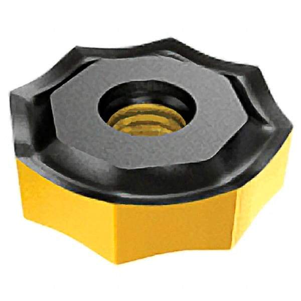 Iscar - ONMU080608 HP Grade IC328 Carbide Milling Insert - TiCN Finish, 0.2362" Thick, 0.7953" Inscribed Circle, 0.8mm Corner Radius - USA Tool & Supply