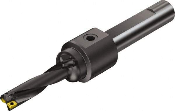 Sandvik Coromant - 9.213" Max Drill Depth, 4xD, 2-1/4" Diam, Indexable Insert Drill - 2 Inserts, 1-1/2" Shank Diam, Flange Shank - USA Tool & Supply