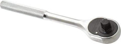 Proto - 1/2" Drive Pear Head Ratchet - Full Polish Chrome Finish, 10" OAL, 24 Gear Teeth - USA Tool & Supply