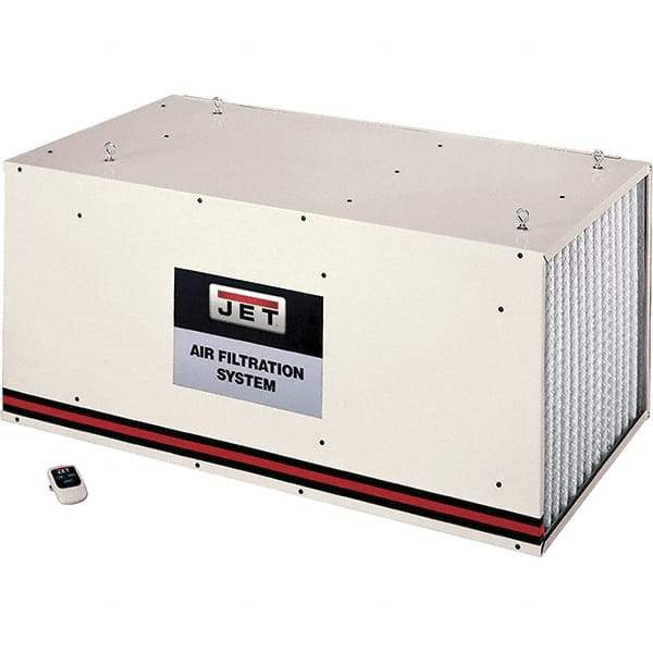 Jet - 1µm, 115 Volt Ceiling Mount Air Filtration Machine - 44" Long x 20" Deep x 24" High, 1,700 CFM Air Flow - USA Tool & Supply