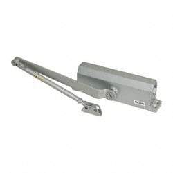Falcon - 36" Door Width, Light-Duty ADA Complaint Door Closer Manual Damper - Aluminum Finish - USA Tool & Supply