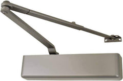 Falcon - 48" Door Width, Medium-Duty Multi-Sized Door Closer to Full Cover Manual Damper - Aluminum Finish - USA Tool & Supply