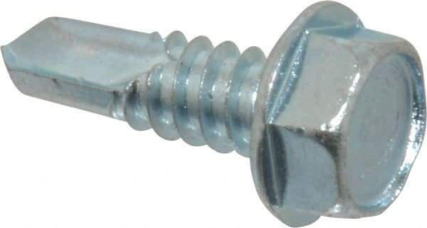 Value Collection - 5/16", Hex Washer Head, Hex Drive, 1" Length Under Head, #3 Point, Self Drilling Screw - Grade 1016-1024 Steel, Zinc-Plated Finish - USA Tool & Supply