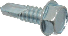 Value Collection - 5/16", Hex Washer Head, Hex Drive, 1" Length Under Head, #3 Point, Self Drilling Screw - Grade 1016-1024 Steel, Zinc-Plated Finish - USA Tool & Supply