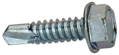 Value Collection - 5/16", Hex Washer Head, Hex Drive, 1-1/4" Length Under Head, #3 Point, Self Drilling Screw - Grade 1016-1024 Steel, Zinc-Plated Finish - USA Tool & Supply