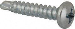 Value Collection - #6, Pan Head, Phillips Drive, 3/4" Length Under Head, #2 Point, Self Drilling Screw - Grade 1016-1024 Steel, Zinc-Plated Finish - USA Tool & Supply