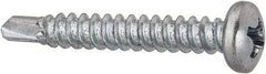 Value Collection - #6, Pan Head, Phillips Drive, 1" Length Under Head, #2 Point, Self Drilling Screw - Grade 1016-1024 Steel, Zinc-Plated Finish - USA Tool & Supply