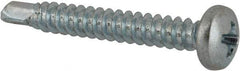 Value Collection - #8, Pan Head, Phillips Drive, 1-1/4" Length Under Head, #2 Point, Self Drilling Screw - Grade 1016-1024 Steel, Zinc-Plated Finish - USA Tool & Supply