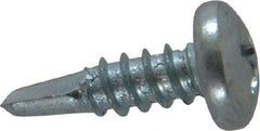 Value Collection - #10, Pan Head, Phillips Drive, 5/8" Length Under Head, #2 Point, Self Drilling Screw - Grade 1016-1024 Steel, Zinc-Plated Finish - USA Tool & Supply