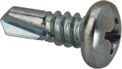 Value Collection - 1/4", Pan Head, Phillips Drive, 3/4" Length Under Head, #3 Point, Self Drilling Screw - Grade 1016-1024 Steel, Zinc-Plated Finish - USA Tool & Supply