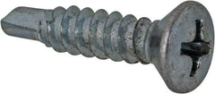 Value Collection - #8, Oval Head, Phillips Drive, 3/4" OAL, #2 Point, Self Drilling Screw - Grade 1016-1024 Steel, Zinc-Plated Finish - USA Tool & Supply