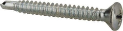 Value Collection - #8, Oval Head, Phillips Drive, 1-1/2" OAL, #2 Point, Self Drilling Screw - Grade 1016-1024 Steel, Zinc-Plated Finish - USA Tool & Supply