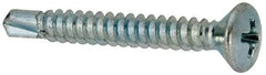 Value Collection - #10, Oval Head, Phillips Drive, 1-1/2" OAL, #2 Point, Self Drilling Screw - Grade 1016-1024 Steel, Zinc-Plated Finish - USA Tool & Supply