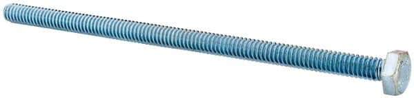 Value Collection - 1/4-20 UNC, 5" Length Under Head Hex Head Cap Screw - Fully Threaded, Grade 2 Steel, Zinc-Plated Finish, 7/16" Hex - USA Tool & Supply