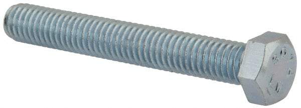 Value Collection - 3/8-16 UNC, 2-3/4" Length Under Head Hex Head Cap Screw - Fully Threaded, Grade 2 Steel, Zinc-Plated Finish, 9/16" Hex - USA Tool & Supply