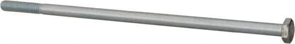 Value Collection - 1/4-20 UNC, 6-1/2" Length Under Head Hex Head Cap Screw - Partially Threaded, Grade 2 Steel, Zinc-Plated Finish, 7/16" Hex - USA Tool & Supply