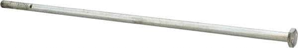 Value Collection - 1/4-20 UNC, 8-1/2" Length Under Head Hex Head Cap Screw - Partially Threaded, Grade 2 Steel, Zinc-Plated Finish, 7/16" Hex - USA Tool & Supply