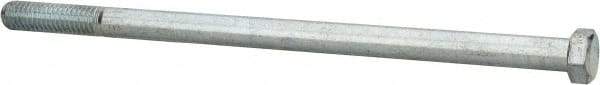 Value Collection - 7/16-14 UNC, 8" Length Under Head Hex Head Cap Screw - Partially Threaded, Grade 2 Steel, Zinc-Plated Finish, 5/8" Hex - USA Tool & Supply