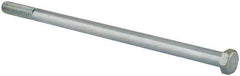 Value Collection - 1/2-13 UNC, 10" Length Under Head Hex Head Cap Screw - Partially Threaded, Grade 2 Steel, Zinc-Plated Finish, 3/4" Hex - USA Tool & Supply