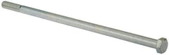 Value Collection - 1/2-13 UNC, 12" Length Under Head Hex Head Cap Screw - Partially Threaded, Grade 2 Steel, Zinc-Plated Finish, 3/4" Hex - USA Tool & Supply