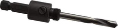 Starrett - 9/16 to 1-3/16" Tool Diam Compatibility, Straight Shank, Carbide-Tipped Integral Pilot Drill, Hole Cutting Tool Arbor - 3/8" Min Chuck, Hex Shank Cross Section, Threaded Shank Attachment, For SH, DH, CT & D Hole Saws - USA Tool & Supply