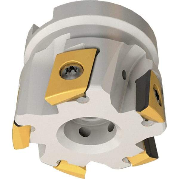 Iscar - 6 Inserts, 63mm Cut Diam, 22mm Arbor Diam, 14mm Max Depth of Cut, Indexable Square-Shoulder Face Mill - 0/90° Lead Angle, 40mm High, T290 FLN-15 Insert Compatibility, Through Coolant, Series SumoMill - USA Tool & Supply