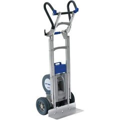 Wesco Industrial Products - 725 Lb Capacity 47" OAH Stair Climbing Battery Powered Hand Truck - Ergonomic Dual Grip Handle, Aluminum, Microcellular Wheels - USA Tool & Supply