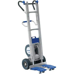 Wesco Industrial Products - 725 Lb Capacity 63" OAH Stair Climbing Battery Powered Hand Truck - Ergonomic Dual Grip Handle, Aluminum, Microcellular Wheels - USA Tool & Supply