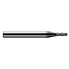 ‎3/32″ Dia. × 1/8″ Shank × 0.139″ DOC × 1-1/2″ OAL, Carbide DLC, Stub|Standard , 4 Flute, Ballnose End Mill