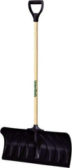 UnionTools - 24 Inch Wide Blade x 11 Inch High Blade Pusher Snow Shovel - 45 Inch Long Hardwood Handle - USA Tool & Supply