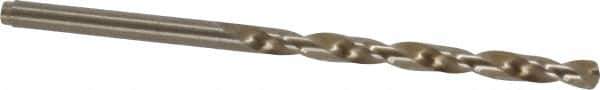Cleveland - #22 135° Cobalt Jobber Drill - Oxide/Gold Finish, Right Hand Cut, Spiral Flute, Straight Shank, 3-1/8" OAL, Split Point - USA Tool & Supply