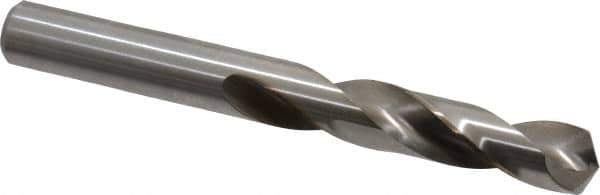 Cleveland - 21/64" 135° Spiral Flute High Speed Steel Screw Machine Drill Bit - Bright Finish, Right Hand Cut, 1-11/16" Flute Length, 2-15/16" OAL, Split Point, Straight Shank - USA Tool & Supply