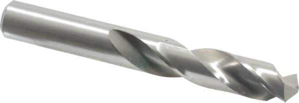 Cleveland - 31/64" 135° Spiral Flute High Speed Steel Screw Machine Drill Bit - Bright Finish, Right Hand Cut, 2-3/16" Flute Length, 3-11/16" OAL, Split Point, Straight Shank - USA Tool & Supply