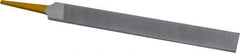 PFERD - 8" Swiss Pattern Hand File - Double Cut, 25/32" Width Diam x 7/32" Thick, With Tang - USA Tool & Supply