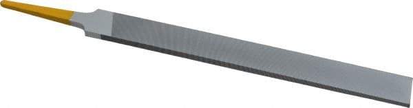 PFERD - 8" Swiss Pattern Hand File - Double Cut, 25/32" Width Diam x 7/32" Thick, With Tang - USA Tool & Supply