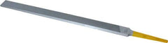 PFERD - 8" Swiss Pattern Regular Pillar File - Double Cut, 9/16" Width Diam x 7/32" Thick, With Tang - USA Tool & Supply