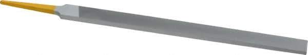 PFERD - 8" Swiss Pattern Regular Pillar File - Double Cut, 9/16" Width Diam x 7/32" Thick, With Tang - USA Tool & Supply