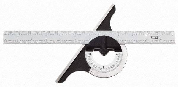 SPI - 12 Inch Long Blade, 180° Max Measurement, Bevel Protractor - USA Tool & Supply