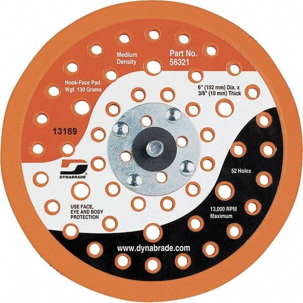 Dynabrade - 6" Diam Disc Backing Vacuum Replacement Pad - Medium Density, 13,000 RPM - USA Tool & Supply