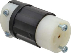 Leviton - 125/250 VAC, 15 Amp, ML-3R Configuration, Industrial Grade, Ungrounded Connector - 1 Phase, 3 Poles, 0.218 to 0.43 Inch Cord Diameter - USA Tool & Supply