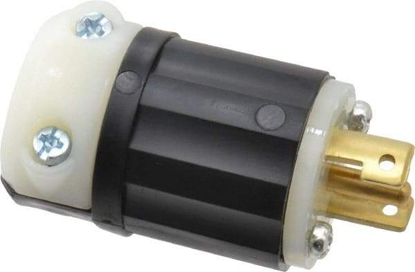 Leviton - 125/250 VAC, 15 Amp, ML-3P Configuration, Industrial Grade, Ungrounded Plug - 1 Phase, 3 Poles, 0.218 to 0.43 Inch Cord Diameter - USA Tool & Supply