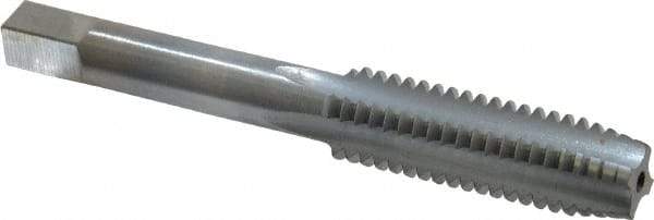 Made in USA - 7/16-14 UNC 4 Flute Chrome Finish High Speed Steel Straight Flute Standard Hand Tap - Plug, Right Hand Thread, 3-5/32" OAL, 1-7/16" Thread Length, H3 Limit, Oversize - Exact Industrial Supply