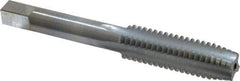 Made in USA - 7/16-14 UNC 4 Flute Chrome Finish High Speed Steel Straight Flute Standard Hand Tap - Plug, Right Hand Thread, 3-5/32" OAL, 1-7/16" Thread Length, H3 Limit, Oversize - Exact Industrial Supply