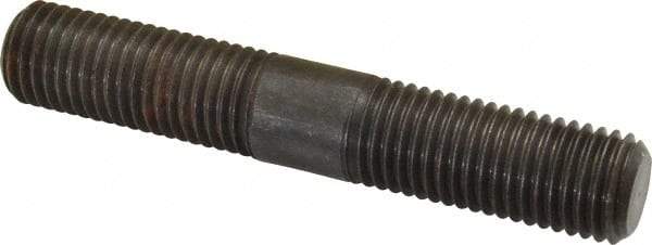 Gibraltar - 1-8 6" OAL Equal Double Threaded Stud - Alloy Steel, Black Oxide Finish, 2-3/8" Equal Thread Length - USA Tool & Supply