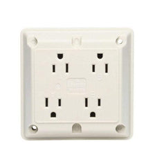 Hubbell Wiring Device-Kellems - 125 VAC, 20 Amp, 5-20R NEMA Configuration, Brown, Specification Grade, Self Grounding Fourplex Receptacle - 1 Phase, 2 Poles, 3 Wire, Flush Mount, Impact Resistant - USA Tool & Supply