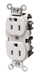 Leviton - 125 VAC, 20 Amp, 5-20R NEMA Configuration, Gray, Hospital Grade, Self Grounding Duplex Receptacle - 1 Phase, 2 Poles, 3 Wire, Flush Mount, Tamper Resistant - USA Tool & Supply