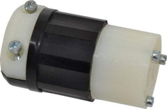 Leviton - 250 VAC, 30 Amp, L6-30R Configuration, Industrial Grade, Self Grounding Connector - 1 Phase, 2 Poles, 0.385 to 0.86 Inch Cord Diameter - USA Tool & Supply