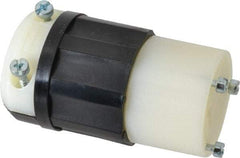 Leviton - 277 VAC, 20 Amp, L7-20R Configuration, Industrial Grade, Self Grounding Connector - 1 Phase, 2 Poles, 0.385 to 0.78 Inch Cord Diameter - USA Tool & Supply